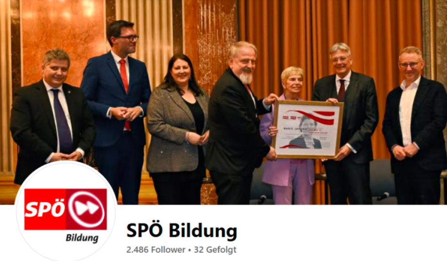 Facebook-Seite SPÖ Bundesbildung Screenshot
